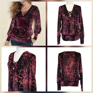 Venus Crushed Velvet Burnout Whimsigoth Dark Romantic Fairy Grunge Y2K Top